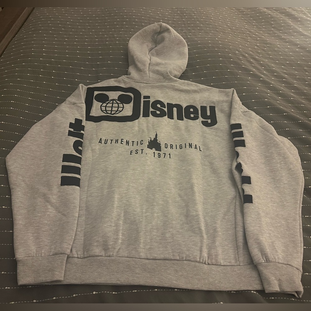 NWT 2023 Disney World hooded zip up sweatshirt / jacket, in grey - M